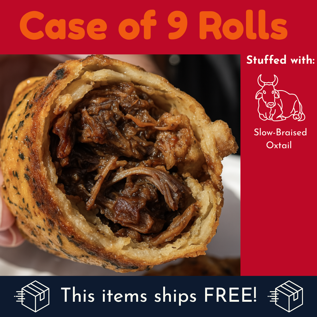 Oxtail Egg Rolls - CASE OF 9 (Slow-Braised Beef)